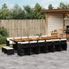 VidaXL Garden Dining Set 17 Pcs Cushions Black Braided Resin 3277958