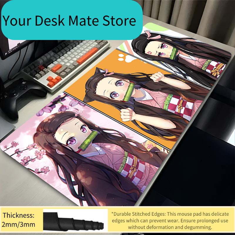 Mouse Pads Gaming Mousepad Kamado Nezuko Computer Desk Mat Office Keyboard Pad Carpet Anime Pc Gamer D-Demon Slayer Mouse Pad
