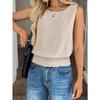 European and American Cross-border Summer New Women's Round Neck Sleeveless Hem Pleated Casual Vest