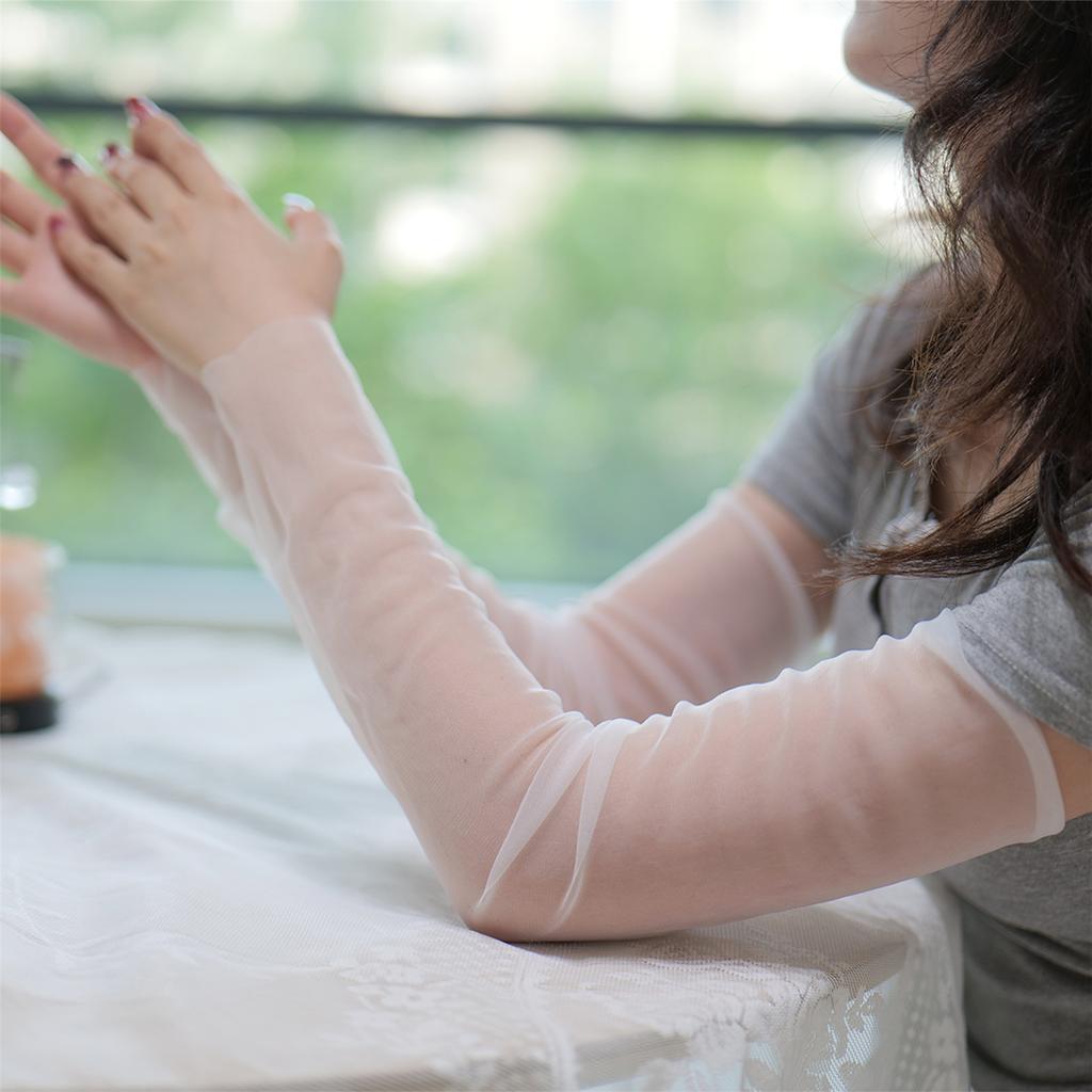 Atmungsaktive Eisseide Armstulpen Sonnenschutz Durchsichtig Transparente Ärmel Sportausrüstung Armbekleidung Für Frauen Teenager Alltagskleidung