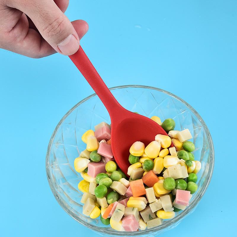 Silicone Kitchen Utensil Set: Scraper, Oil Brush, Egg Beater, Spatula, Baby Food Pot, Soup Spoon, Non-Stick Spatula.
