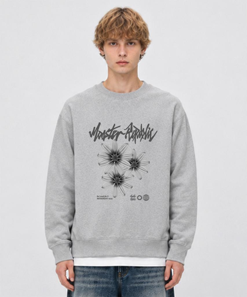 MONSTER REPUBLIC Daisy Flower Gray Sweatshirt Gray_9129