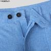 INCERUN Men Sets Lapel Neck Wrap Blazer Tops and Trousers Long Pants Casual Suits Outfits