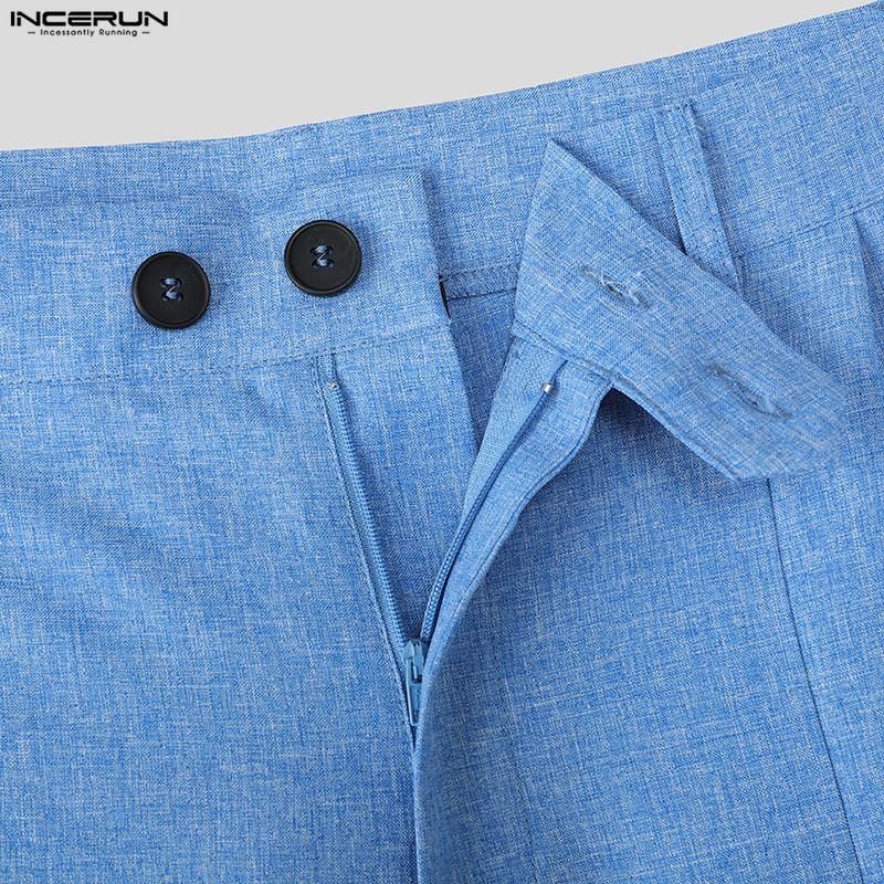 INCERUN Men Sets Lapel Neck Wrap Blazer Tops and Trousers Long Pants Casual Suits Outfits