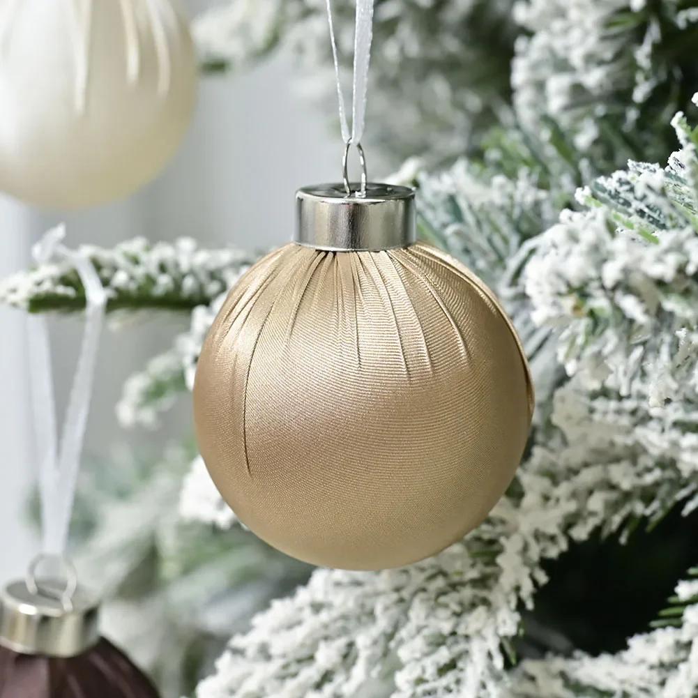 12pcs 6cm Glossy Velor Christmas Balls Ornaments Glossy Velvet Christmas Hangings For Festive Decoration
