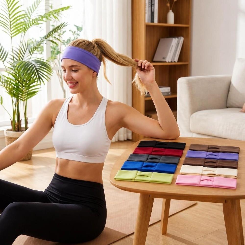 Solid Color Yoga Headbands Hair Fixing Hole Fitness Hair Bands Sports Headbands  Workout Use