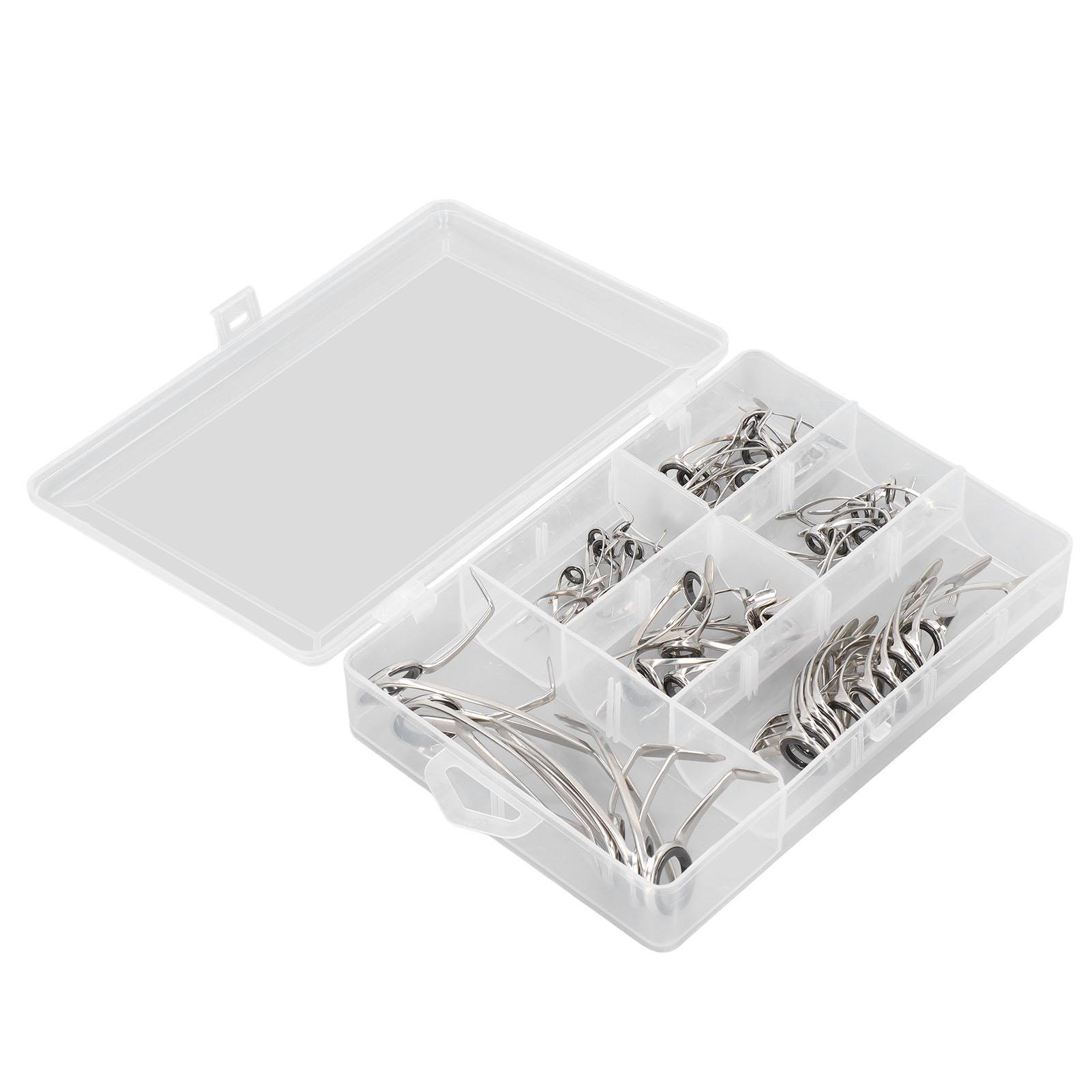 55 Pcs Fishing Rod Guides High Carbon Steel Wear Resistant Sea Fishing Rod Ceramic Guide Rings Set Fishing Rod Repair Kit