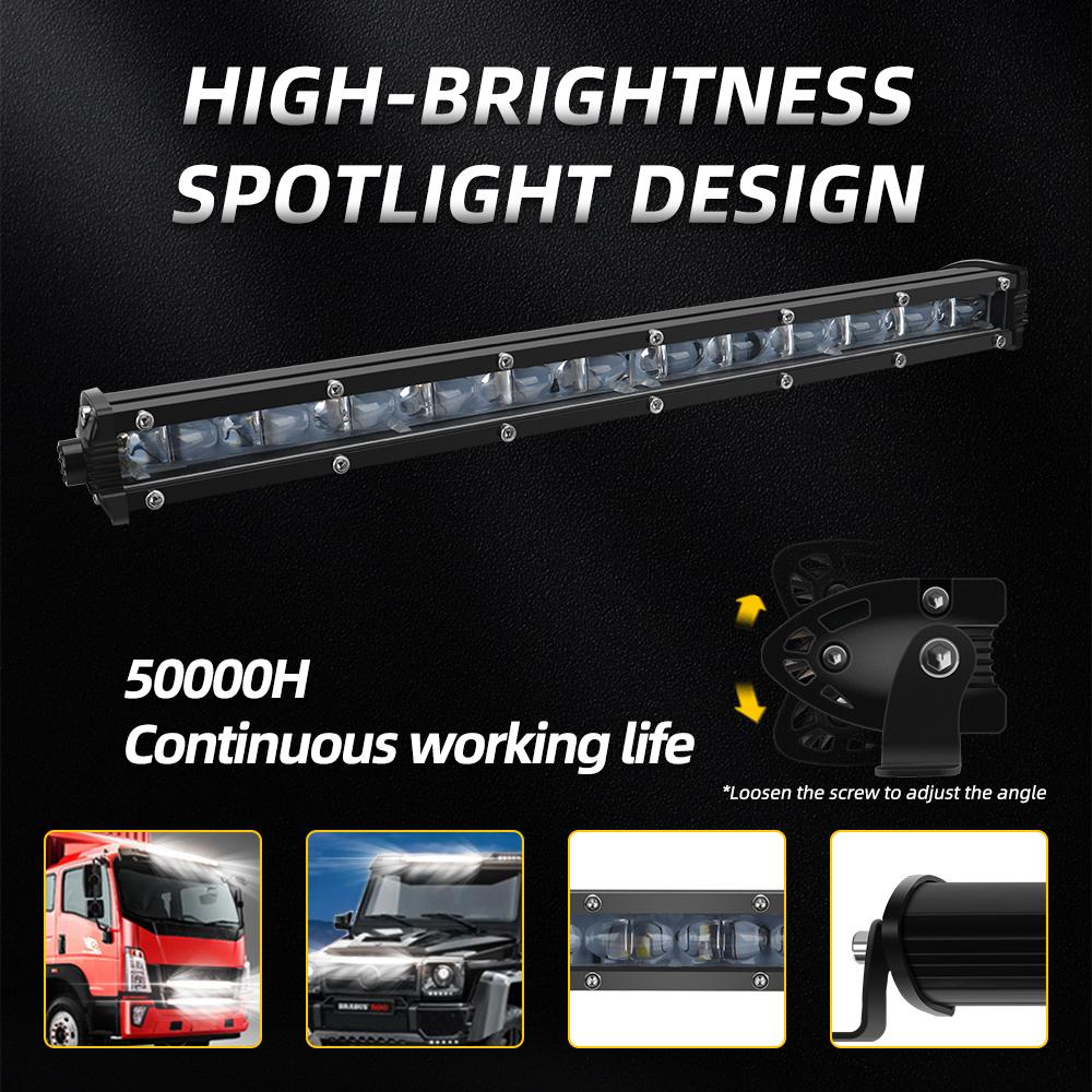 8/14/20 Inch Ultra Slim Led Work Light Bar Driving Fog Lamp 4x4 Led Bar for Motorcycle Offroad 4WD SUV ATV Tractor Trucks 12-24V