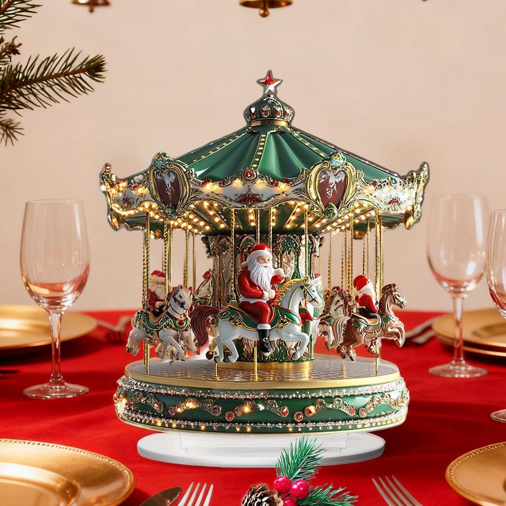 2D Acrylic Carousel Decorative Ornament Novel Christmas Home Decorations 2025 Xmas Navidad 2026 New Year Party Supplies