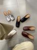 Fashion 2025 NEW Summer High Heels PU Shoes For Women Covered Toe Casual Pumps Women Sandals Daily Walk Slippers Mules Slip-On Heels
