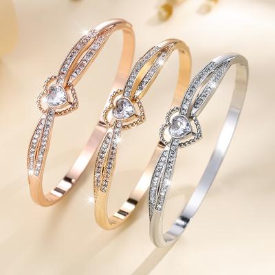 Fashionable Love High-end Niche Women's Zircon All-match Heart Bracelet