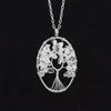 Hand-Wound Natural Gravel Crystal Curved Loose Root Tree Of Life Necklace Fortune Tree Necklace Women'S Necklace N24