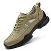 Fashion Men's Outdoor Hiking Shoes Wear-resistant Anti Slip Soles Men's Sports Leisure Shoes Breathable Mesh Leather Shoes Comfortable