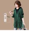 Korean Trendy Women's Hooded Sweatshirt: Loose, Versatile, Plus Size, Mid-Length for Spring & Autumn (Ages Up To 50) - 2024 Collection.