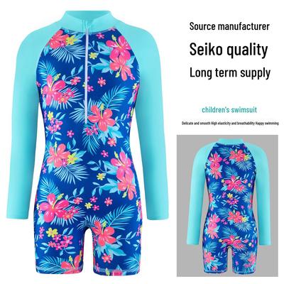 Girls' Long-Sleeve Unicorn Swimsuit - Sun Protection, Quick-Drying Swimwear for Kids