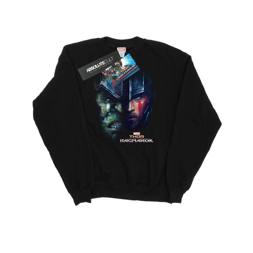 Marvel Mens Thor Ragnarok Hulk Split Face Sweatshirt