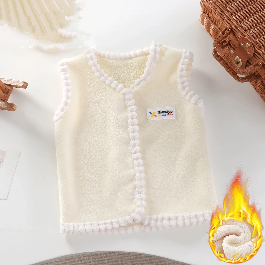 

Детский осенне-зимний жилет с утолщенной плюшевой подкладкой, детский теплый жилет, жилет, верхняя одежда для мальчиков и девочек, в западном стиле 80