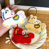 Soft Plush Ornament Horse-shaped Christmas Decoration Plush Horse-shaped Christmas Tree Decoration with Lanyard Festive Holiday