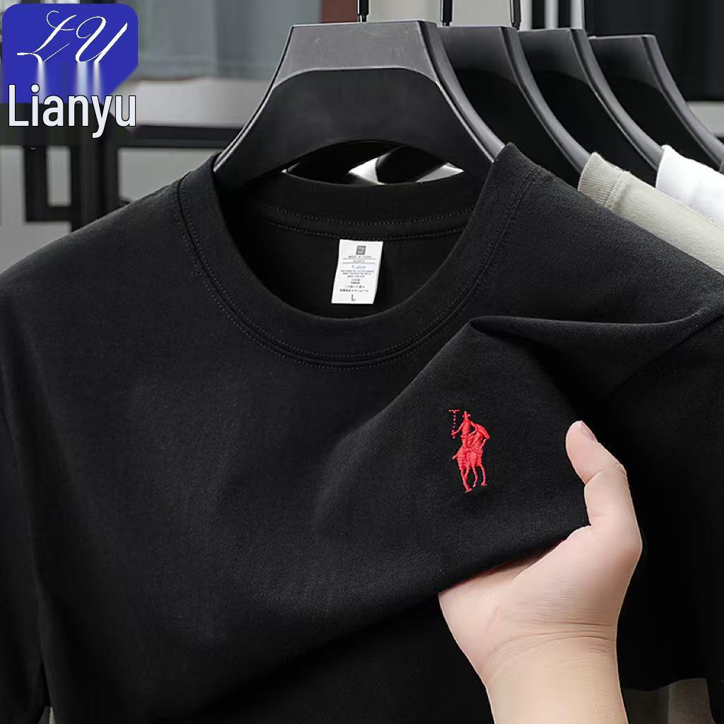Herren High-End Atmungsaktives Baumwoll-T-Shirt mit kleinem Pony-Logo - Sommer Rundhals, Kurzarm, Business Casual Mode.