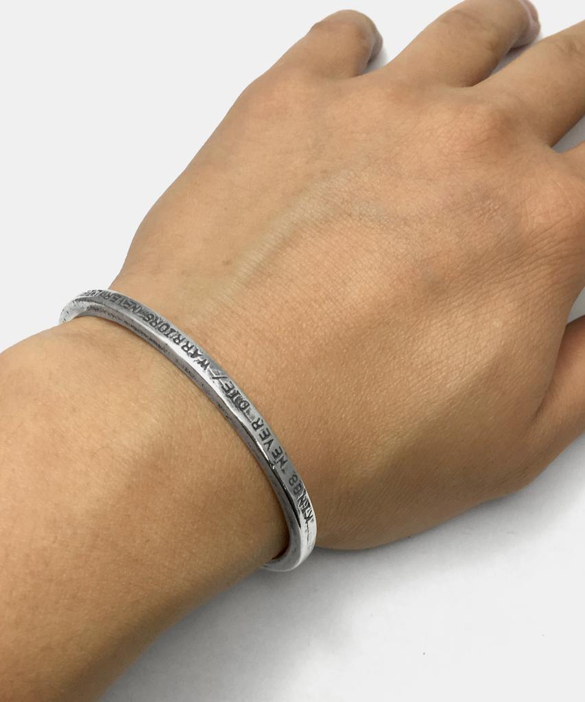 Sheen666 King'S Never Die Silver Bangle Bracelet