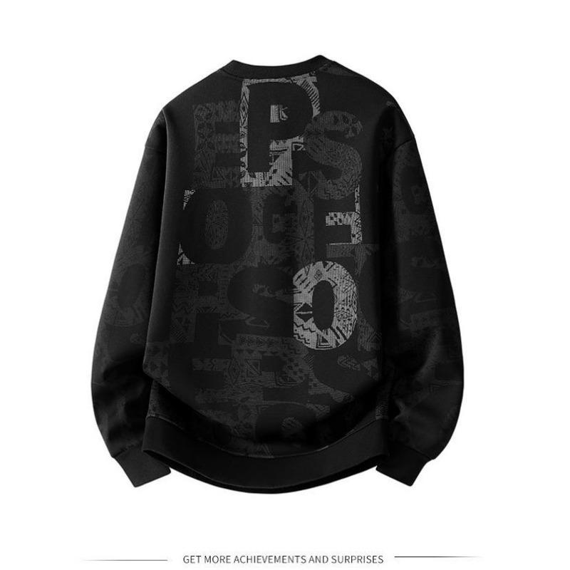 Letter Round Neck Sweatshirt Spring Autumn Trendy Casual New Versatile Long-sleeved Top Printed T-shirt