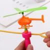 Plastic Pull Line Helicopter Toys With Assembled Handle Take-off Draw Toys  Children Gift