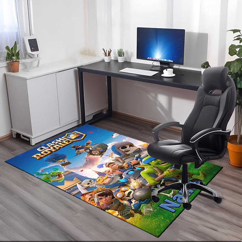 Custom Name Clash Royale Printed Carpet, for Office Chair Living Room Bedroom Kitchen Room Decor Gifts.