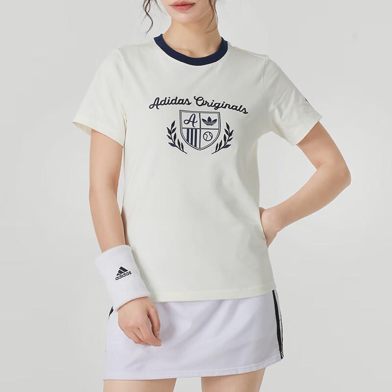 Adidas Fashionable Casual Comfortable Breathable Short Sleeve T-Shirt Women Tops White JM8009
