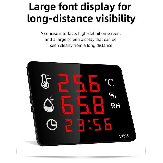 Digital Hygrometer Outdoor Indoor Sauna Thermometer WIth Alarm Digital Wall Clock Temperature Meter And Sensor