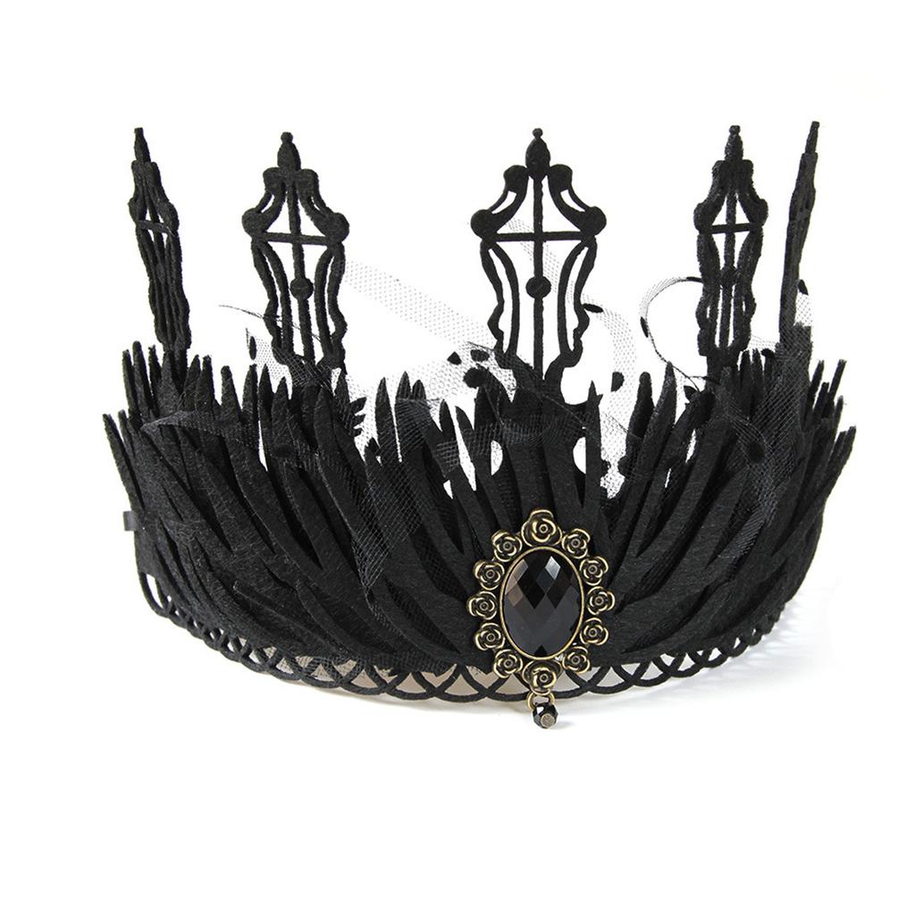 Goth Headband Witch Crown Headpiece Goth Crown Black Queen Crown Gothic Crown Black Queen Tiaras baroque Crown