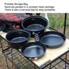 Open Fire Cookware Black Stackable Camping Pot Prevent Sticking Aluminum Alloy BBQ