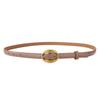 Women's French Retro Oval Buckle Leather Belt - Versatile and Slim for Skirts, Shirts, and Pants.
