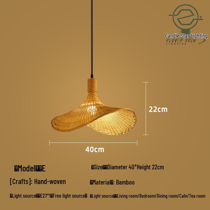 Zen Style Bamboo Rattan Pendant Light for Tea Rooms and Restaurants