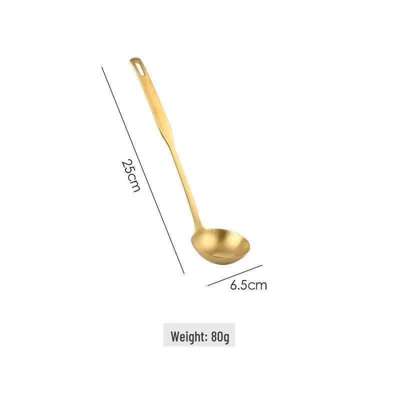 Qianxing 304 Stainless Steel Gold Hot Pot Ladle & Skimmer Set