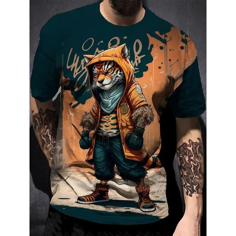 Funny Duck 3D Printed T-Shirt, Men's Fashion Casual Loose Trendy Stylish Short-Sleeve Top