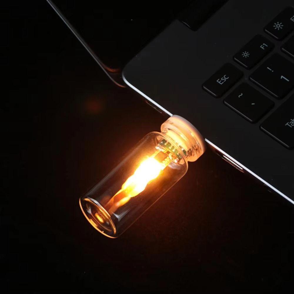 Flame Ambient Light USB Night Light Warm Yellow Bulb Decorative Lighting  Hallway