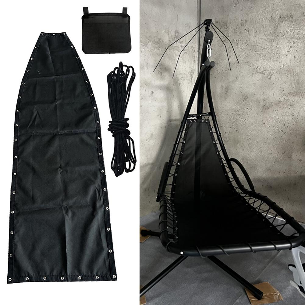 Black Chair Cover Hanging Swing Chair Easy Installation Process Enhanced Relaxation Experience Perfect Fit Dimensions