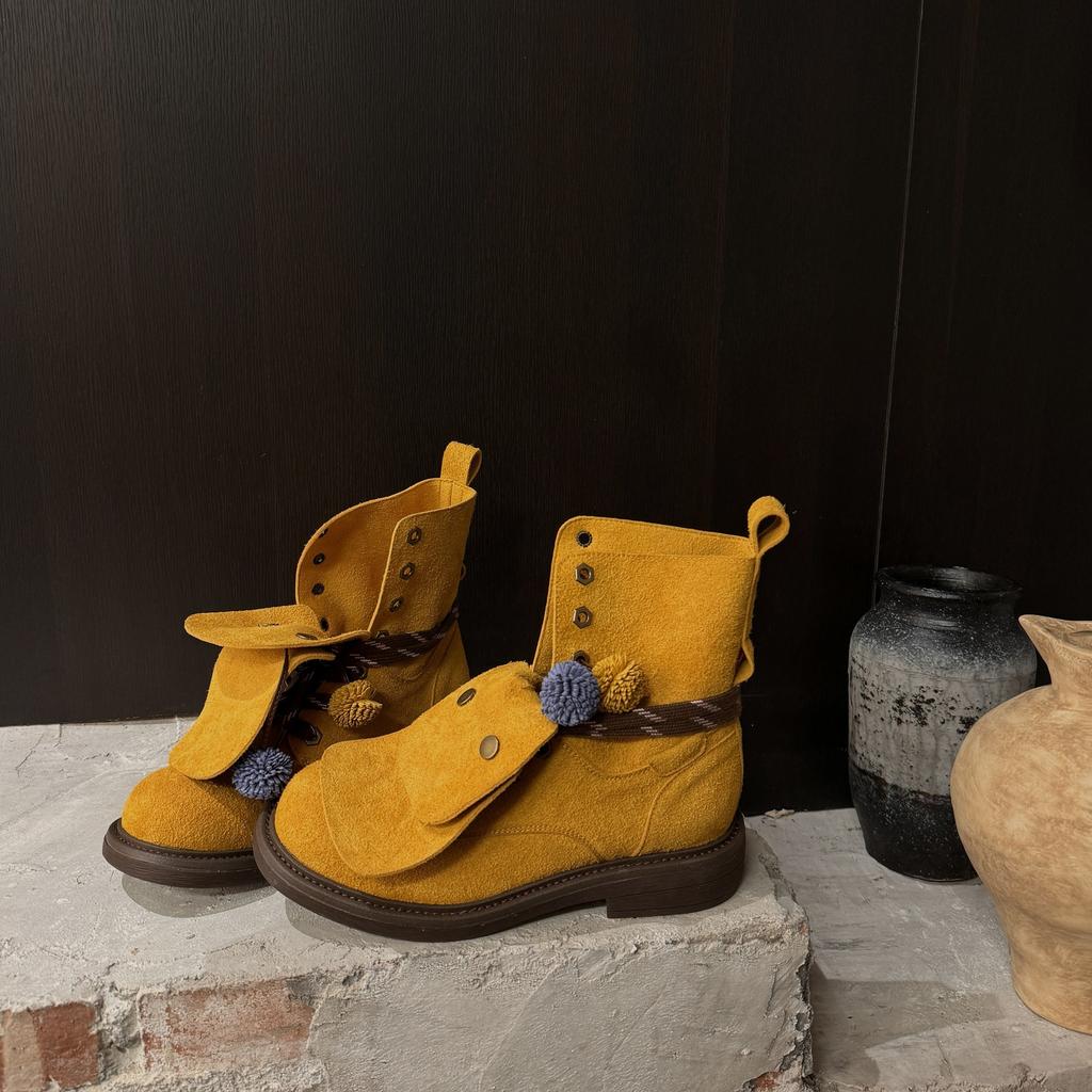 Retro thick-soled Maillard soft-soled two-wearing medium boots for women's spring and autumn new thin thick-heeled fashionable medium boots