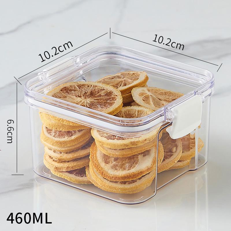 Square Flower Tea Storage Box - 680ml with 4 Food Grade Compartments and 700ml Sealed Lid