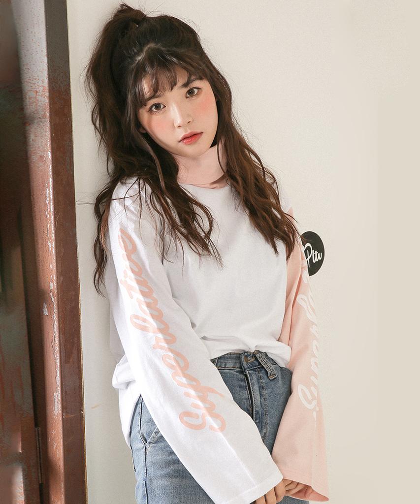 SUPERLATIVE S/P Two-Tone High-Neck Long-Sleeve T-Shirt (Tal-0Sp)