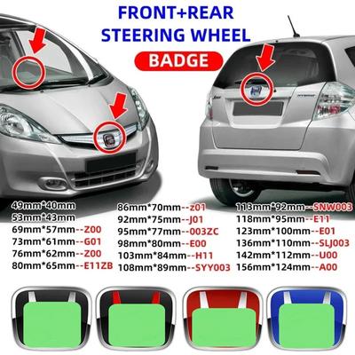 1Piece 3D Car Steering Wheel Sticker H Logo ABS Chrome Front Bonnet Grill Rear Trunk Badge Emblem Sticker Styling