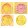 10Pcs Round Castle Moon Pattern Cookie Cutters Set Cartoon Pressable Biscuits Mold Plastic Cookie Stamps Baking Tool