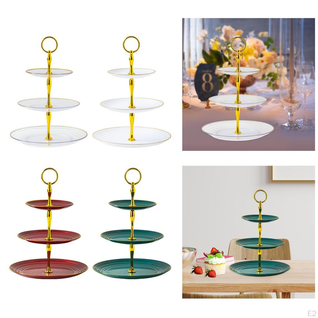 3 Tiers Cupcake Stand, Tiered Dessert Round Plate for Tea Party Wedding Birthday Kitchen