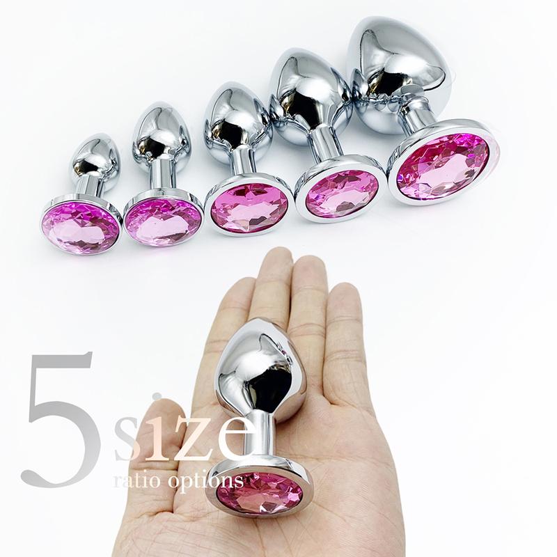 5 Size Metal Anal Plug Jewelry Base Beginner To Expert Butt Plug Anus Stimulator Dildos Adult Sex Toys For Female/Male Couple