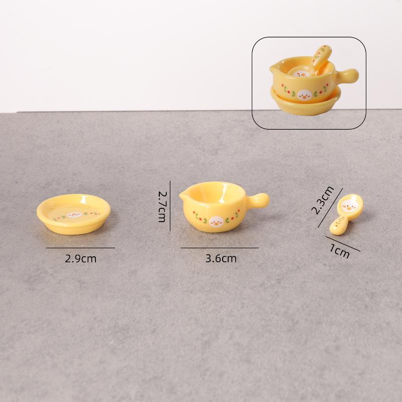 3Pcs 1/12 Dollhouse Mini Instant Noodles Bowl Plates Dishes Model Simulation Kitchen Decoration Doll House Pretend Play Toys