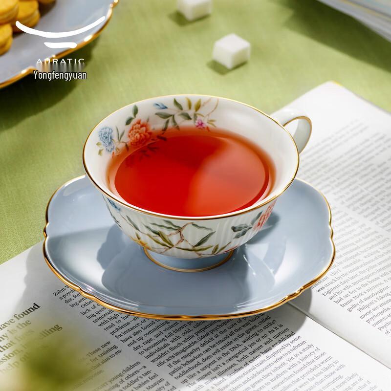 Yongfengyuan Moon Time Ceramic Coffee Cup & Saucer Set