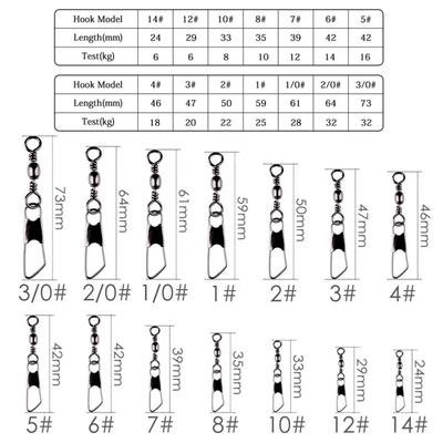 50 Peças/Caixa Girador de Pesca com Corpo de Latão Argolas Sólidas Conector de Linha com Pino de Pesca Anzol com Giradores de Engate Rápido Ferramenta de Pesca