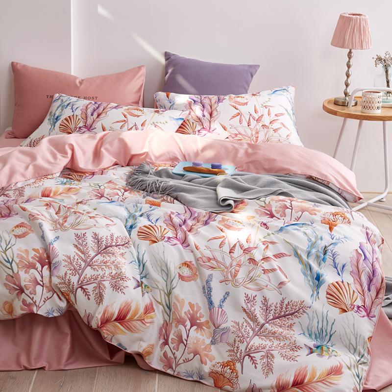 

Flower Bird Digital Printing Bedding Sets 600TC Egyptian Cotton 4pcs Bed Linen Duvet Cover Set Luxury Bed Sheets Pillowcases #s Flat Bed Sheet&US twin