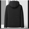 Herren Mittellange Kapuzen Daunenjacke Winter Warm Lässig Pufferjacke Mittleren Alters Herren Schwarz Khaki Marine