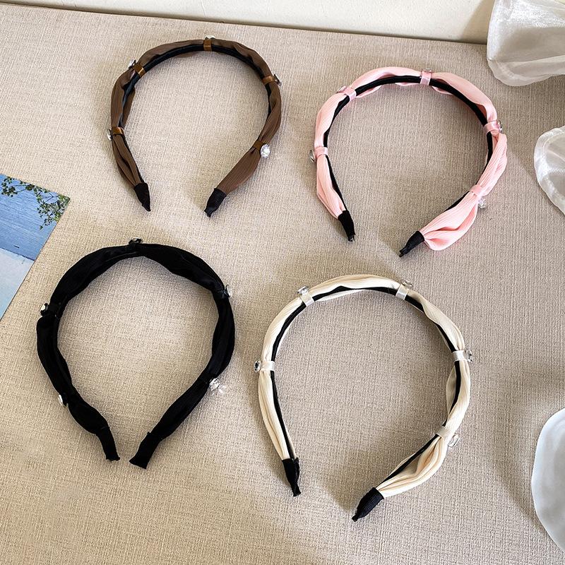 Neue Mode Einfarbige Zirkon Feine Haarreifen Damen Schlichte Exquisite Vielseitige Stirnbänder für Mädchen Haarschmuck